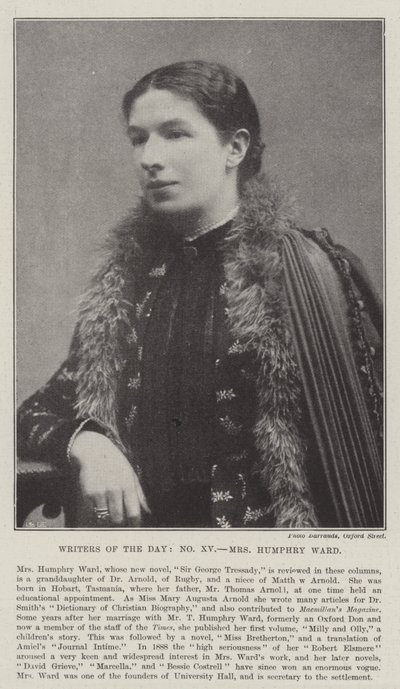 Schrijvers van de dag, Mrs Humphry Ward door English Photographer