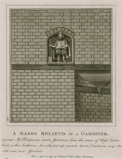 Een Basso Relievo van een Tuinman door English School