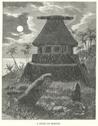 Een Bure of Tempel (gravure) door English School