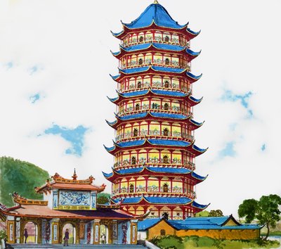 Een Chinese pagode, illustratie uit 