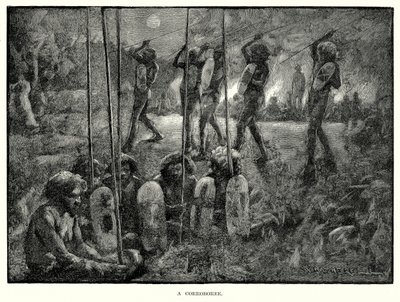 Een Corroboree (gravure) door English School