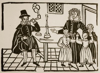 Een familieportret, begin 17e eeuw door English School