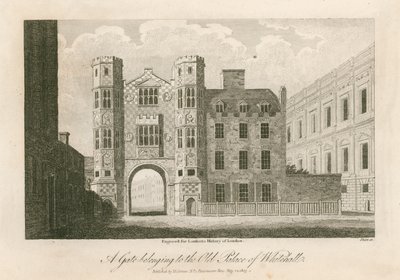 Een Poort behorend tot het Oude Paleis van Whitehall door English School