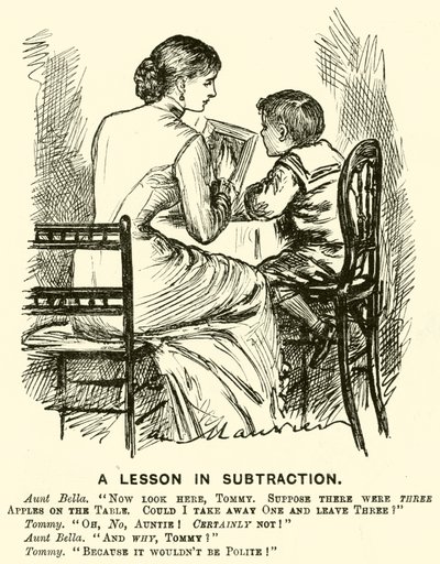 Een Les in Aftrekken (gravure) door English School