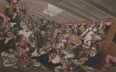 Een Margate-pakket - De effecten van een squall of een plotselinge verschuiving van ballast, uitgegeven door G. Humphrey, Londen, 6 november 1821 door English School
