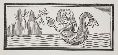 Een zeemeermin, die vernietiging voorspelt voor zeelieden, illustratie uit Chap-books van de achttiende eeuw door John Ashton, uitgegeven 1882 door English School