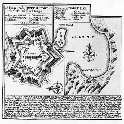 Een Plan van het Nederlandse Fort aan de Kaap de Goede Hoop en Een Schets van Tafelbaai door English School