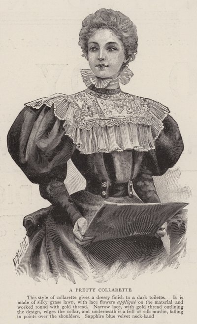 Een Mooie Collarette (gravure) door English School