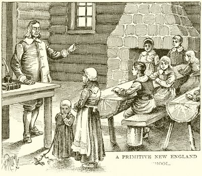 Een primitieve New England school door English School