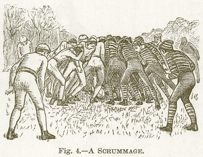 Een scrummage, illustratie voor Cassells Book of Sports and Pastimes, ca. 1890 door English School