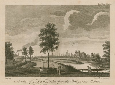 Een Uitzicht op Londen vanaf de Brug bij Chelsea door English School