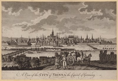 Een uitzicht op de stad Wenen, de hoofdstad van Duitsland (gravure) door English School
