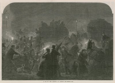 Een mist in de straten van Londen door English School