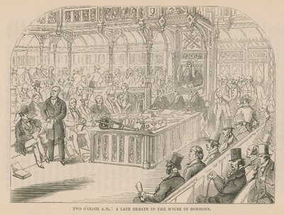 Een laat debat in het Lagerhuis door English School