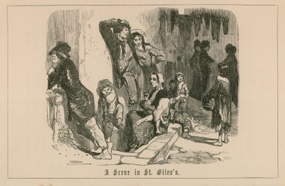 Een scène in St Giles door English School