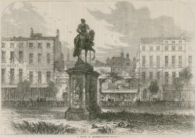 Een schets in Leicester Square, Londen door English School