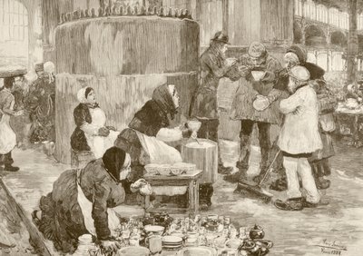 Een gaarkeuken in Parijs in de jaren 1800 door English School