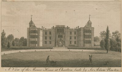 Een uitzicht op het landhuis in Charlton, gebouwd door Sir Adam Newton door English School