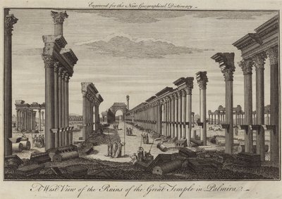 Een westelijk uitzicht op de ruïnes van de Grote Tempel in Palmira door English School
