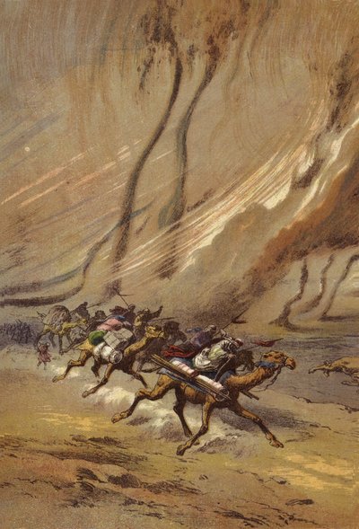 Een zandstorm in de Sahara door English School