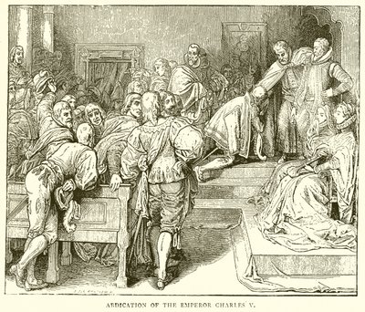 Abdicatie van keizer Karel V door English School