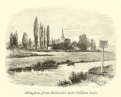 Abingdon, vanaf Achterwater bij Culham Sluis door English School