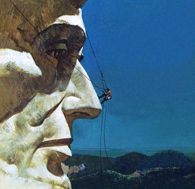 De neus van Abraham Lincoln op het Mount Rushmore National Memorial door English School