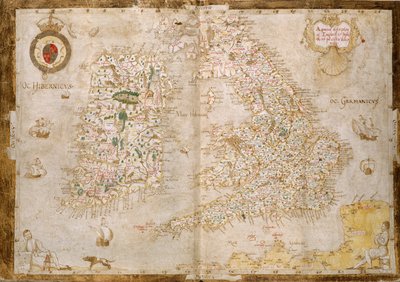Kaart van Groot-Brittannië en Ierland, uit 