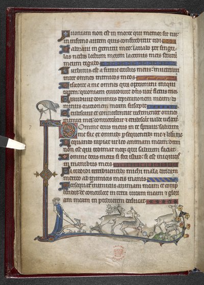 Psalm met marginale uitbreiding die gedeeltelijke rand vormt, ca. 1284-1316 door English School