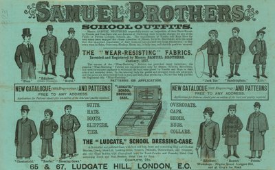 Advertentie voor Samuel Brothers, Ludgate Hill, Londen door English School