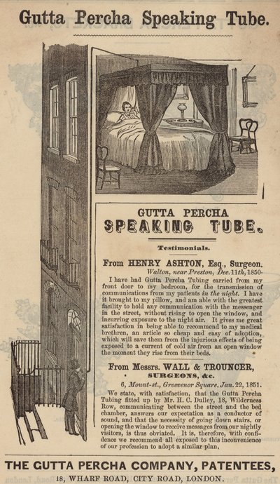 Advertentie voor de Gutta Percha Spreekbuis door English School