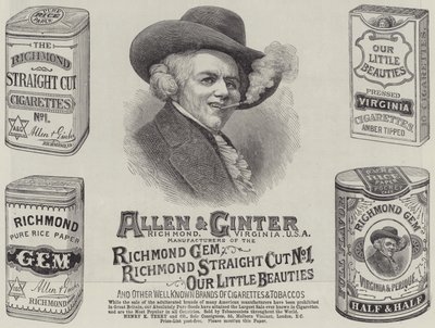 Advertentie, Allen en Ginter door English School