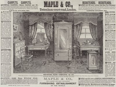 Advertentie, Maple and Company (gravure) door English School