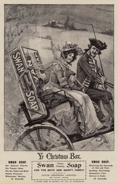 Advertentie, Zwanenzeep (gravure) door English School