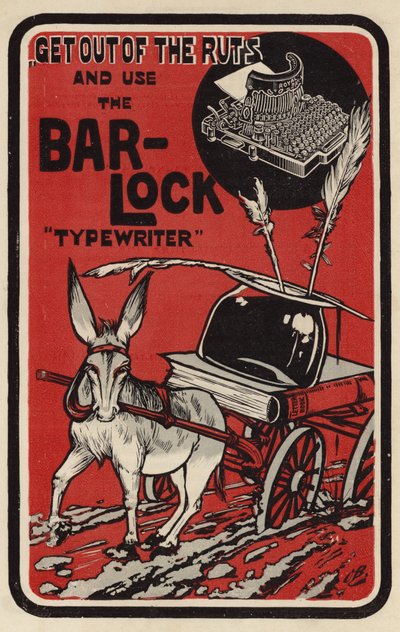 Advertentie voor Bar-Lock typemachines door English School