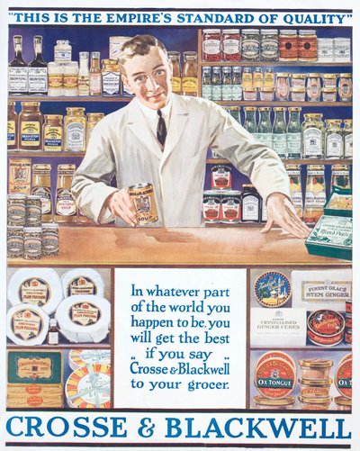 Advertentie voor Crosse en Blackwell voedingsmiddelen, ca. 1920 (kleur litho) door English School