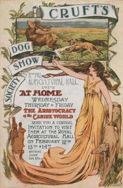 Advertentie voor Crufts Hondenshow door English School