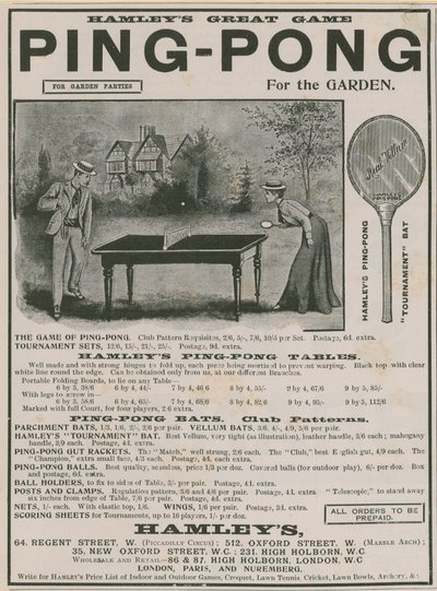 Advertentie voor pingpong door English School