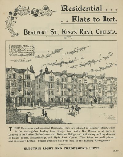 Advertentie voor te huur staande woonflats door English School