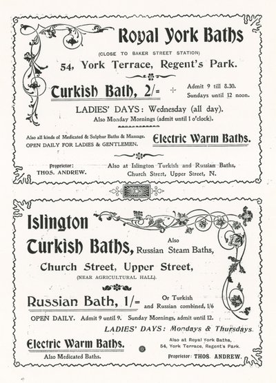 Advertentie voor de Royal York baden door English School