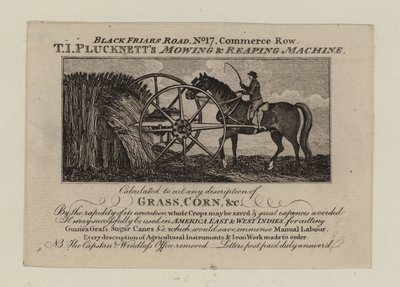 Landbouwapparatuur Fabrikanten, T I Plucknett, handelskaart door English School