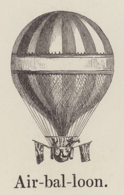 Luchtballon (gravure) door English School