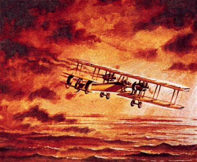 Alcock en Brown in hun Vickers 