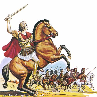 Alexander de Grote op Bucephalus door English School