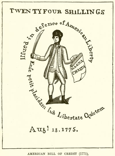 Amerikaanse kredietbrief (1775) door English School