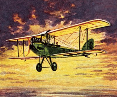 Amy Johnson in haar Gypsy Moth genaamd 