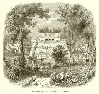 Een Azteekse ruïne in Tuloom, Yucatan door English School