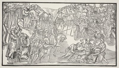 Het laatste gevecht van een Ierse hoofdman, 1581 door English School