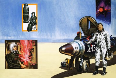 Een X-15 piloot ademt de woestijnlucht in door English School