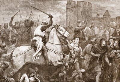 Een vroege pauselijke kruistocht tegen de Waldenzen, illustratie uit 